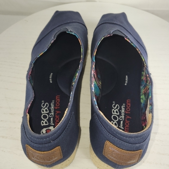 Bob's From Skechers Canvas Memory Foam Navy Blue Slip On Women's Shoes Size 11 - Picture 13 of 13